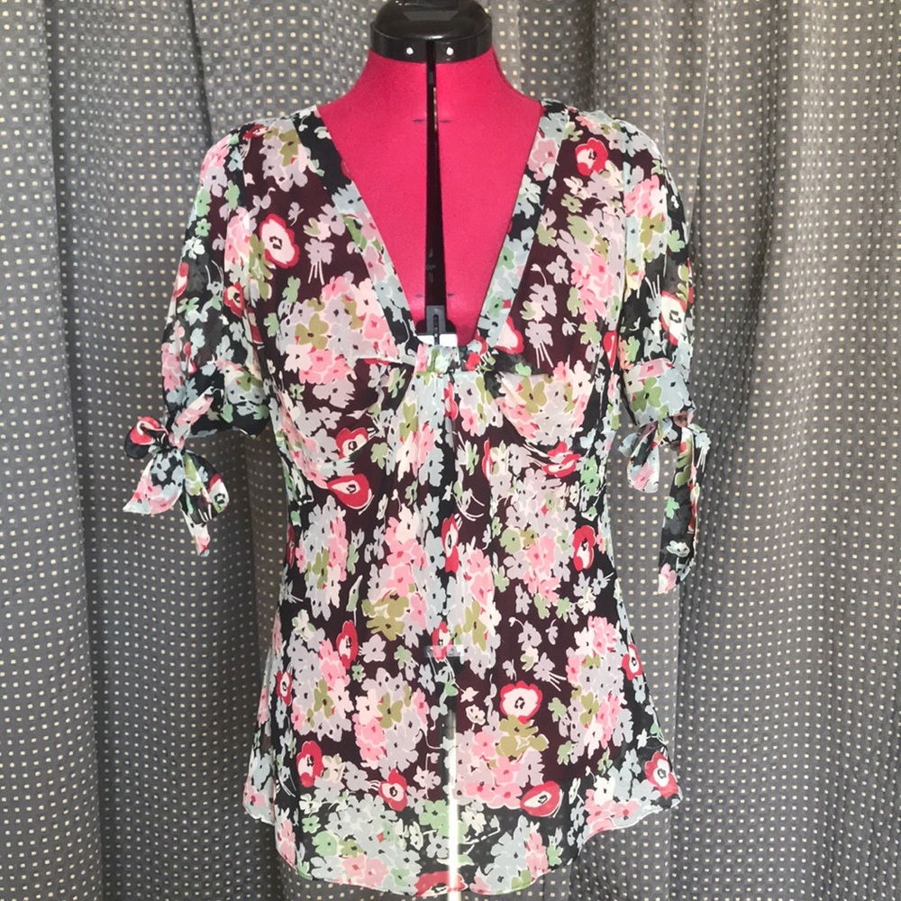 Anthropologie silk chiffon blouse prettiest ever